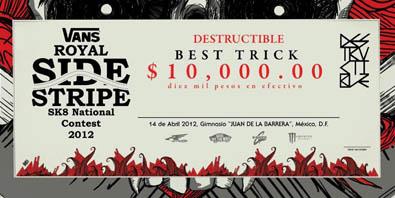 10 mil pesos para el Best Trick por Destructible