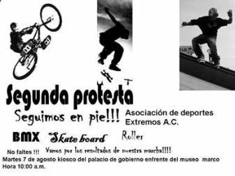 Manifestación por un skatepark en Monterrey.